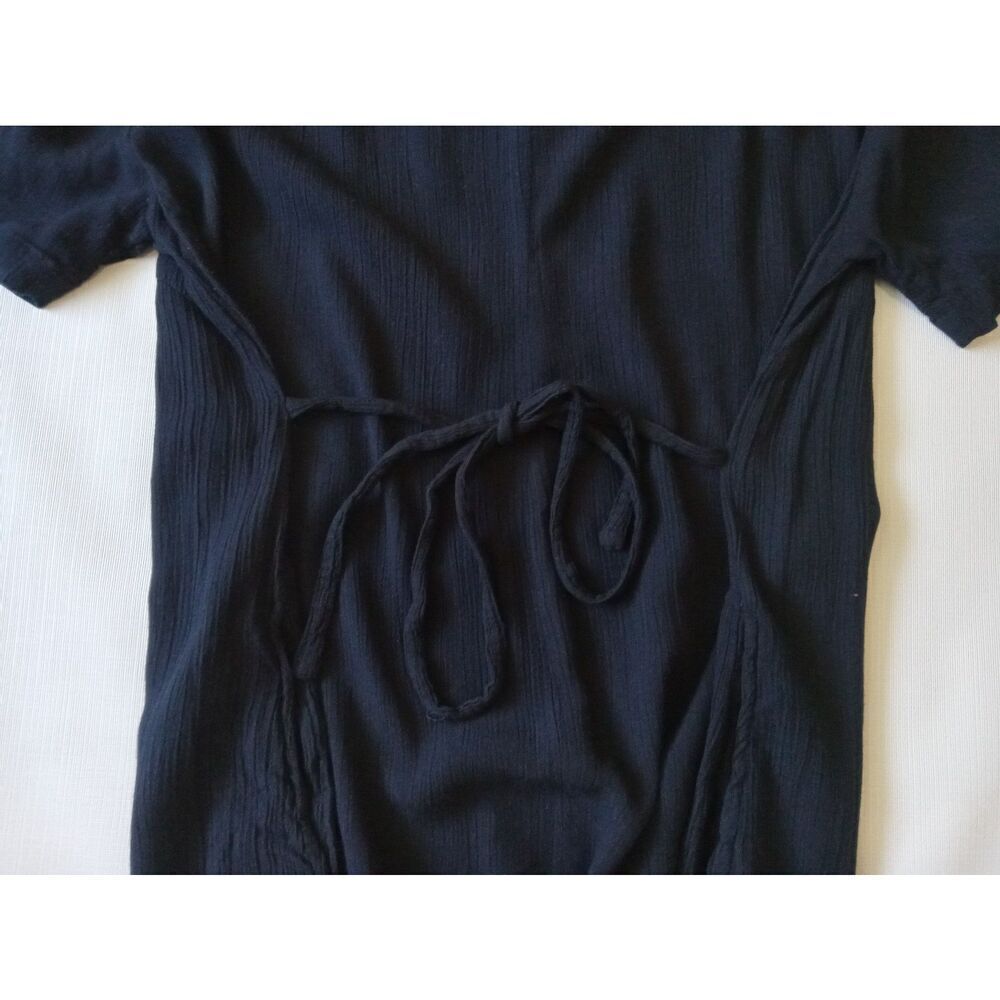 Delores Bell Vintage Black Lightweight Crinkled Fabric Maxi Dress Women's Medium - Picture 8 of 12